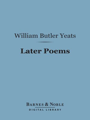 cover image of Later Poems (Barnes & Noble Digital Library)